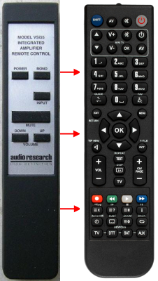 替换的遥控器用于 Audio Research VSI55, SP16, 70071010