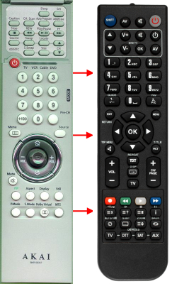 Replacement remote for Akai PDP4294XSMS, PDP429ED, PDP4298ED, PDP4294X