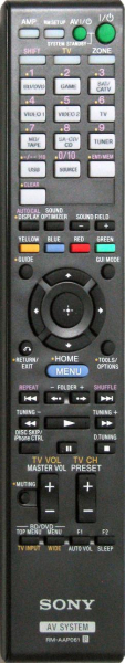 Replacement remote for Sony RM-AAP063, STR-DN1020