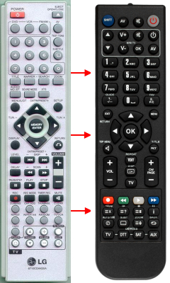 Replacement remote for LG LHY518, 6710CDAK05A