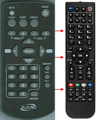 Replacement remote for iLive IT082B