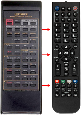 Replacement remote for Fisher CA9535B, 9535B, CA9435, CA9335, RCA9335