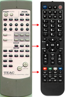 替换的遥控器用于 Teac/teak KARTAH500IDM1, TH500, RC612, AH300