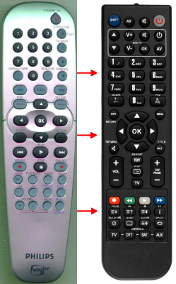 Replacement remote for Philips 996500025429, DVDR600VR, DVDR600VR37