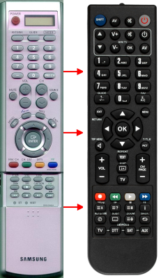 Replacement remote for Samsung LNR408W, BN5900460A, LNR329D, LNR408DX