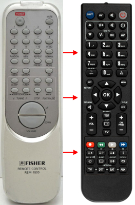 Télécommande de remplacement pour Fisher SLIM1500, REM1500, 0111500000000