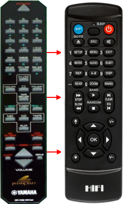 Replacement remote control for Yamaha CDX-E300