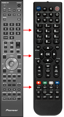 Replacement remote control for Pioneer XXD3170