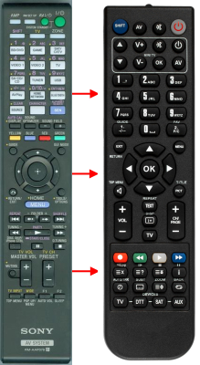 Replacement remote for Sony STRDN1030, RMAAP078, 149019011