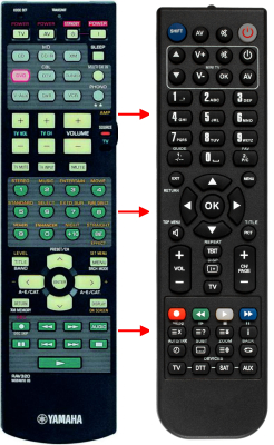 Replacement remote control for Yamaha RAV324