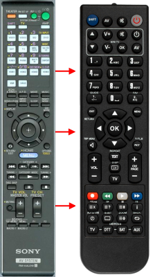 Replacement remote for Sony STRDA3400ES, A1542911A, RMAAL017
