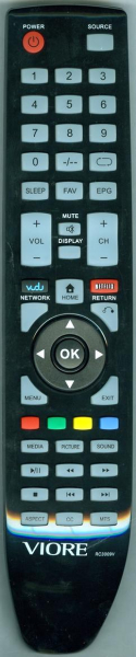 Replacement remote for Viore 118020351, RC3009V NETFLIX, LC40VF60CN