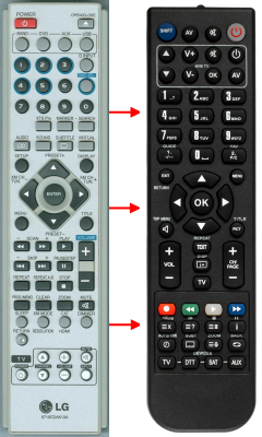 Replacement remote for LG 6710CDAK13A