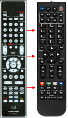 Replacement remote for Marantz 307010064009M, UD8004, RC004UD
