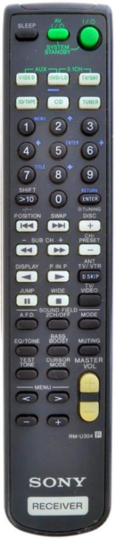 Replacement remote for Sony STRDE445, 141883311, RMU304, HT5000D