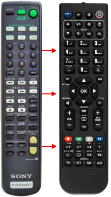 Replacement remote control for Sony RM-U304