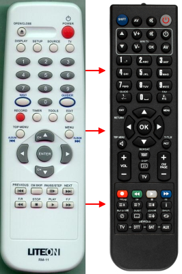 Replacement remote control for Lite-on LVW1105HC