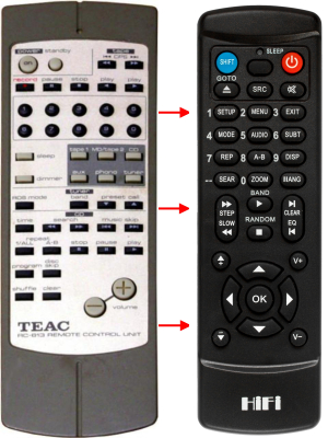 Control remoto de sustitución para Teac/teak A-H500
