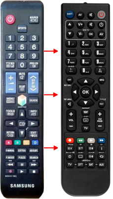 Replacement remote control for Samsung UE32ES5500V