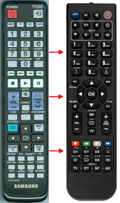 Replacement remote for Samsung HWD650S, HWD600, HWD700, AH5902370A