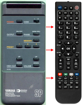 Replacement remote for Yamaha VP151500, VP15150, YSTSW500