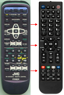 Vervangende afstandsbediening voor JVC RMSRX6500J, RX6500VBK