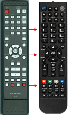 Replacement remote for Funai NC180, NC180UH, ZV427FX4