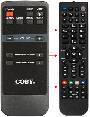 Telecomando sostitutivo per Coby CSMP95