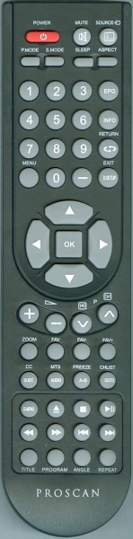 Replacement remote for Proscan PLEDV1948A, PLEDV2213AB