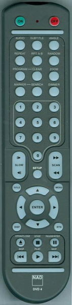 Replacement remote for Nad DVD3, DVD4, T562