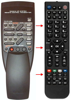 Replacement remote for Yamaha VZ733400, RX596, RAX8