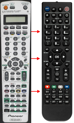 Replacement remote control for Pioneer AXD7412