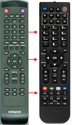 Replacement remote for Hitachi 830100K8700070, LE65K6R9