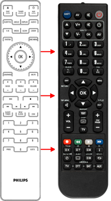 Replacement remote for Philips 996500042550, MCD908, MCD90837