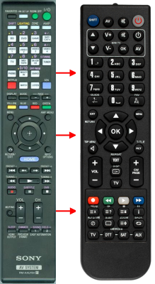Replacement remote for Sony RM-AAU154, STRDA5800ES