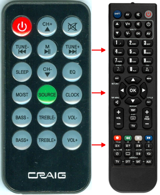 Replacement remote for Craig CHT923