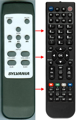 Replacement remote for Sylvania SB377W