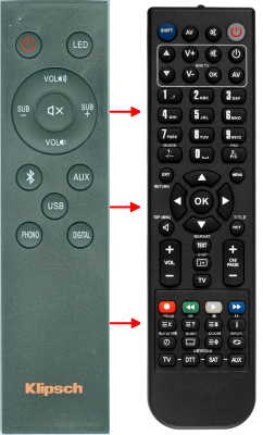 Replacement remote for Klipsch 1063872, THE SIXES