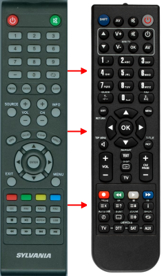 Replacement remote for Sylvania SLED5550-UHD