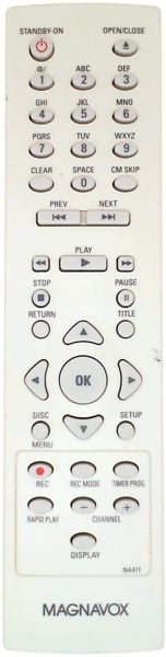 Replacement remote for Magnavox NA471UD, NA471, MWR10D6, CMWR10D6