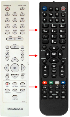 Replacement remote for Magnavox ZC320MW8