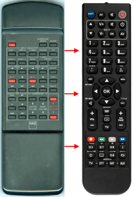 Replacement remote for Nad RC713, AV713