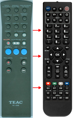 Replacement remote for Teac/teak RC-1258, GF-550