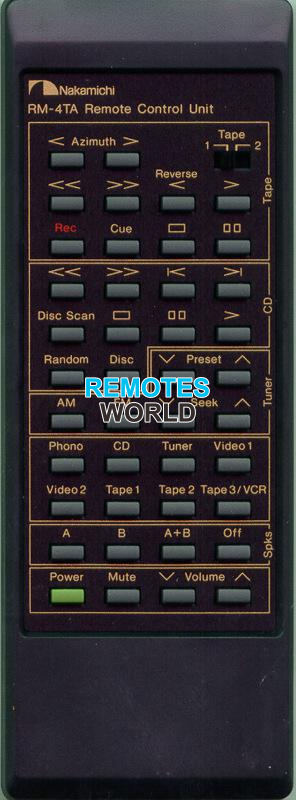 Replacement remote for Nakamichi TA-3A, RM-3TA, RM-2TA, TA-2A, RM
