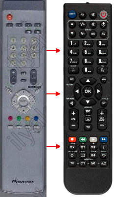 Replacement remote control for Pioneer AXD1491