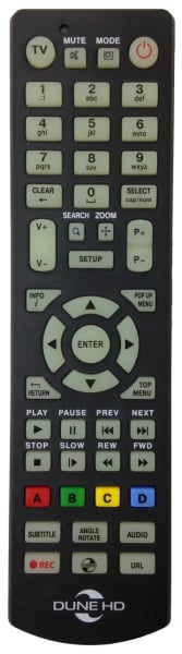 Replacement remote control for Dune HD TV303D