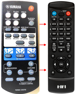 Replacement remote control for Yamaha YSP-1400