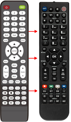 Replacement remote control for Tvt TYPE I(FULL)