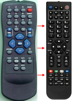 Replacement remote for Philips 51PP9100D, 51MP6100D37, RCLU022