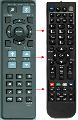 Replacement remote for Rca STB7766G1, STB7766C, STB7766C, STB7766G1